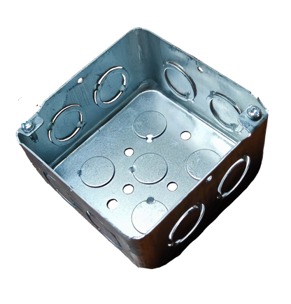 Royu 4x4 metal junction box AWG 18 with multiple knockout options for electrical installations
