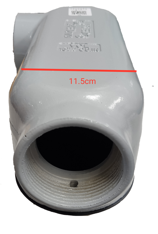 Metal LL Conduit 70mm electrical conduit fitting from Electx Electrical Supply in gray color