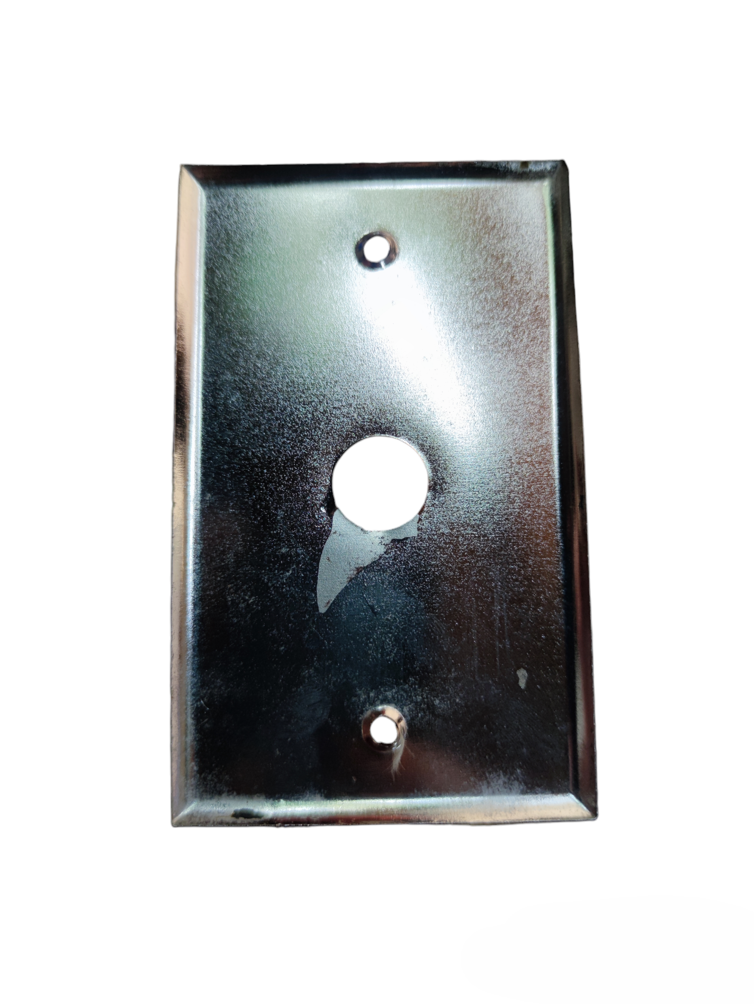 Metal plate cover 1.7cm hole for electrical switch installation with durable finish