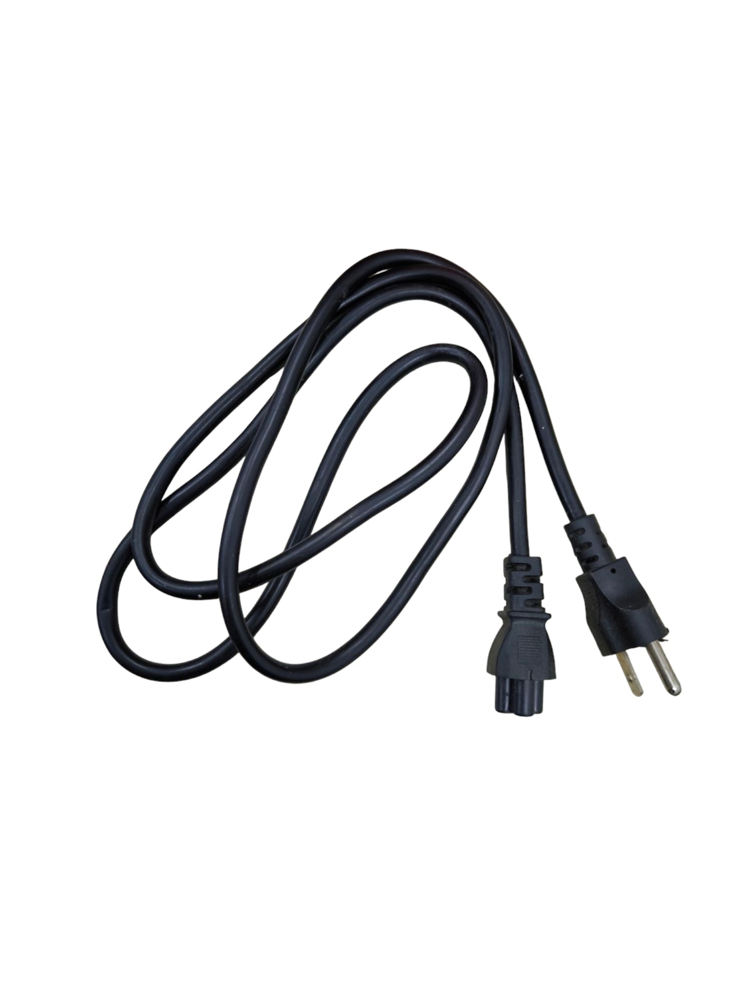 Black Mickey Mouse AC power cord with standard two-prong plug and connector for power adaptors