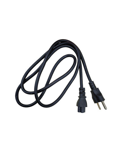 Black Mickey Mouse AC power cord with standard two-prong plug and connector for power adaptors