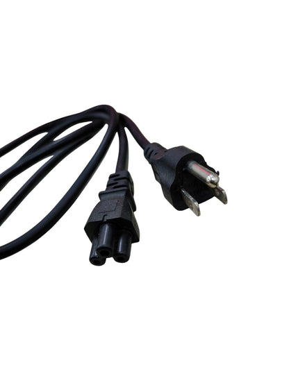 Black Mickey Mouse AC power cord with three-prong plug and female connector for power adaptors