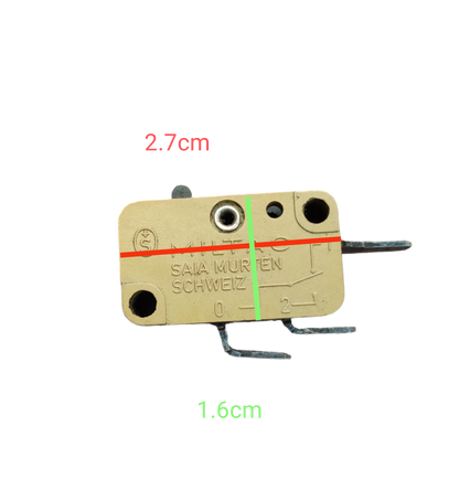 Miltac Microswitch 1NC 1NO 3A 250V beige with metal terminals and compact rectangular design