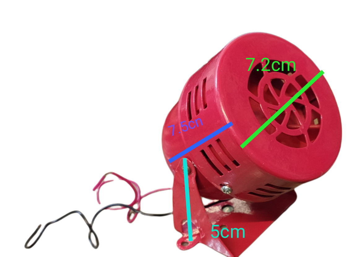 Red Mini Siren 12V DC alarm accessory with mounting bracket and wiring from China