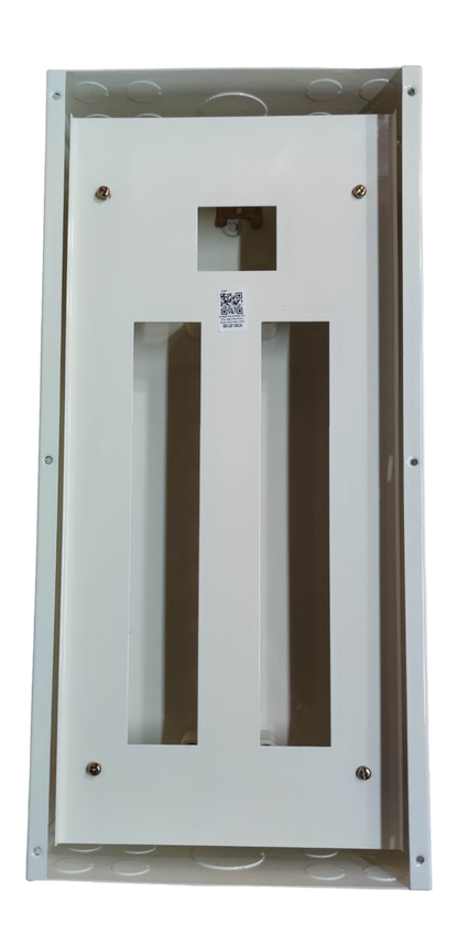 Electx Electrical Supply white miniature circuit breaker panel with multiple slots for breakers