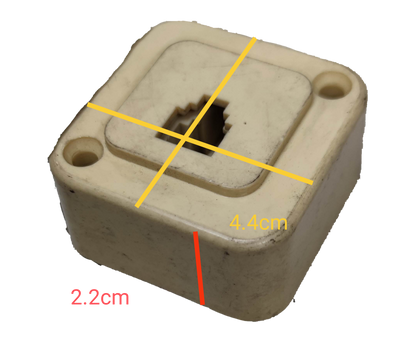 Modular telephone jack box RJ11 6 Pins in white, measures 4.4cm x 2.2cm for easy installation