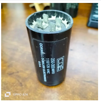 CDE Motor Start Capacitor 250-200 MFD cylindrical black electrical component for motor circuits