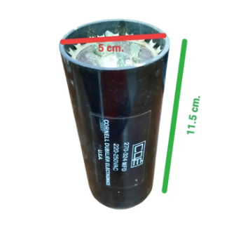 BMI Motor Starting Capacitor 270-324 UF in black packaging with size dimensions of 5 cm by 11.5 cm