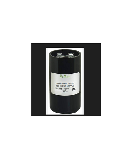 BMI Motor Starting Capacitor 282-338 Uf cylindrical black electrical part with terminals