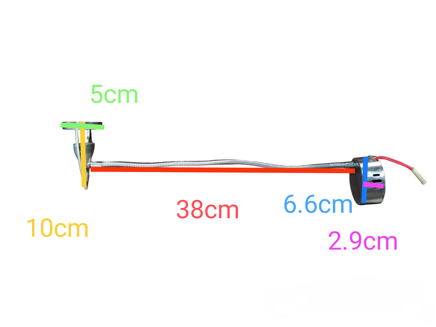 MR16 halogen fixture with transformer and detailed measurements for lighting installation