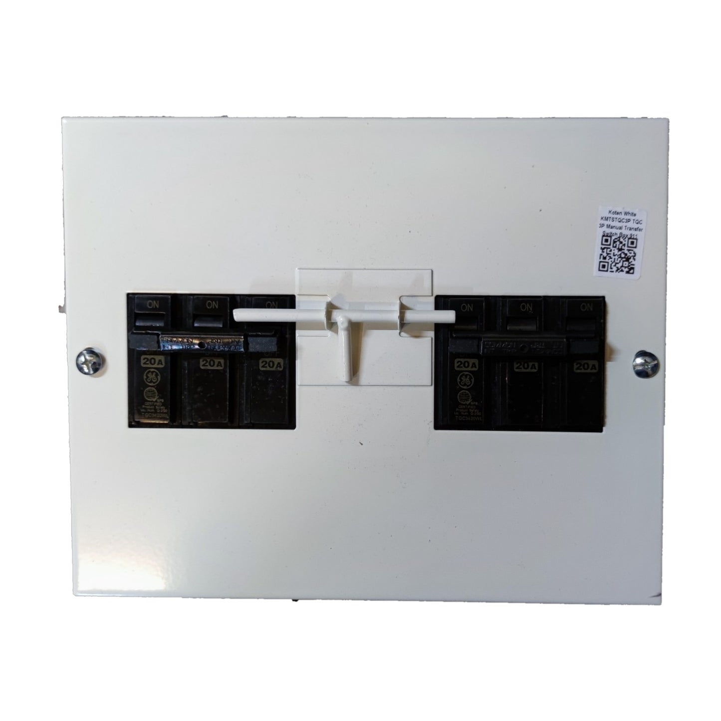 ABB MTS 20A 3 Pole Three Phase Manual Transfer Switch Three Pole Double Throw Bolt On Circuit Breaker TQC GE with ( KOTEN Housing)
