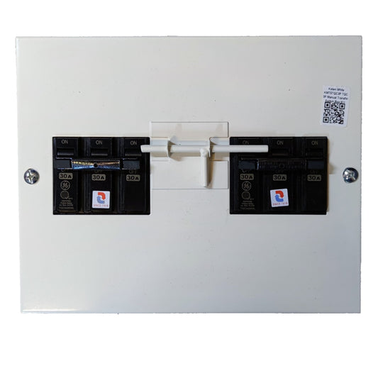 ABB MTS 30A 3 Pole 3 Phase Manual Transfer Switch Three Pole Double Throw GE Breaker TQC with KOTEN Housing