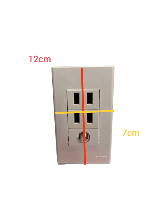 Royu multi port USB electrical outlet 2100mAh with two USB ports and standard plug features