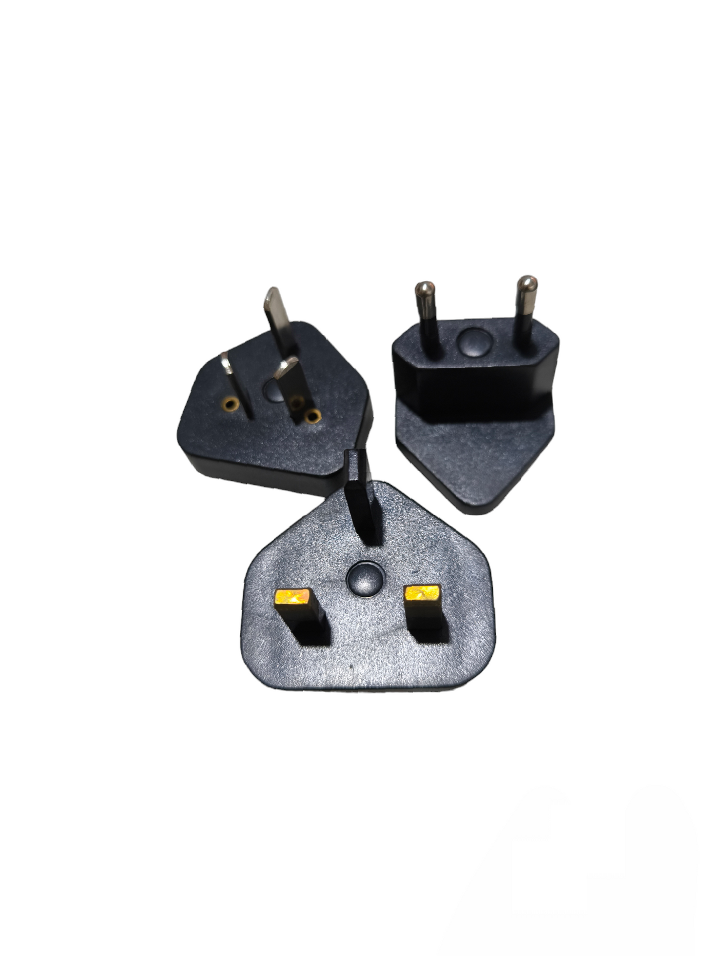 MW black switching universal power supply plugs set with different prong types for global use
