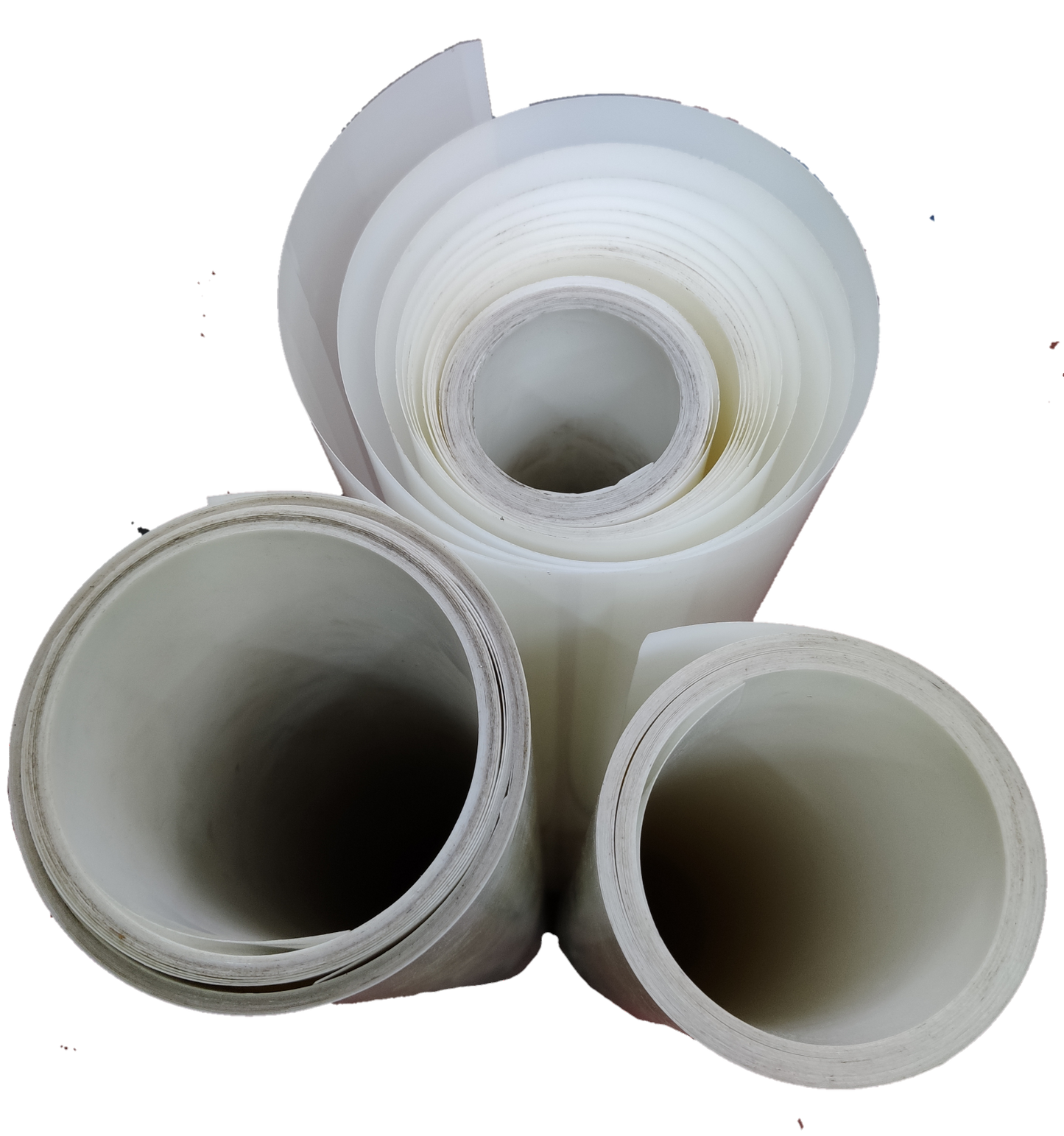 Three rolls of Mylar Insulation Paper 007 in white, ideal for insulation and protection applications