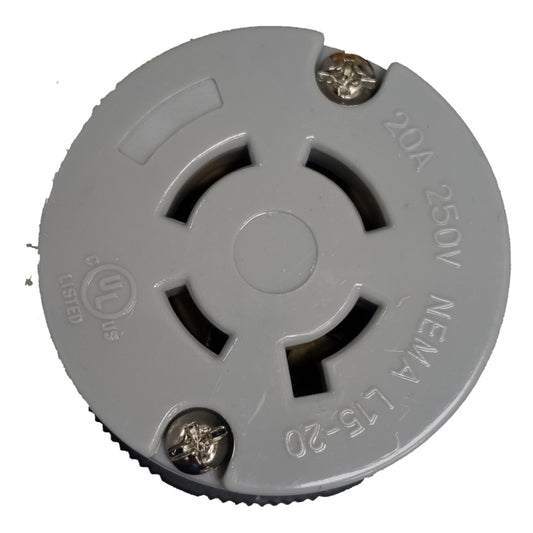 Grippes 20A Twist Lock Outlet Cord Connector Type 3P+E (4P) 250V (NEMA L15) BL1520C, Twistlock