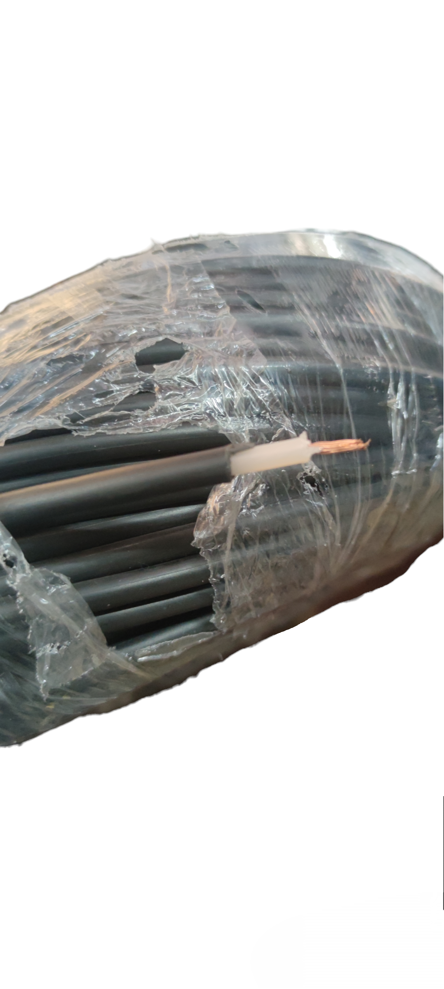 Philflex Neon Cable 15kV AWG14 2.0mm 1 Roll with black insulation partially unwrapped