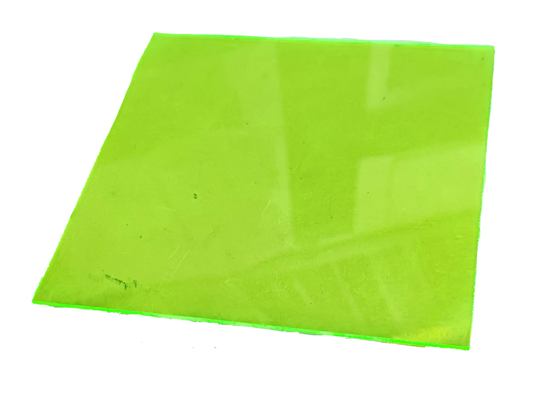 Neon green acrylic filter square for lighting and decorative applications