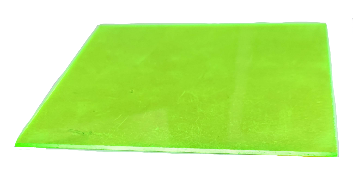 Neon green acrylic filter in a flat sheet for decorative and seasonal projects