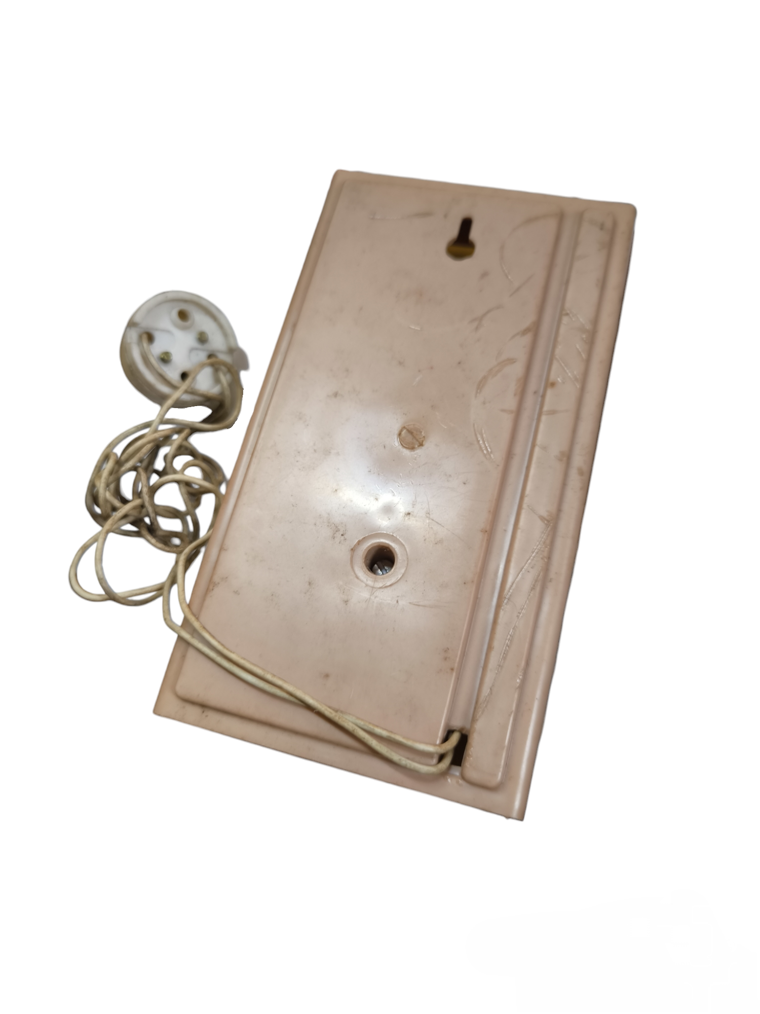 Vintage beige Door Chime 3V DC with Wired Switch featuring a rectangular plastic housing and attached wired switch