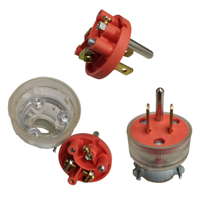 Omni Electrical Rubber Plug Flat Pin with Ground 15A 250V Transparent WPR-103