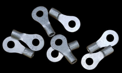 Non-insulated round terminal lugs 8mm made of durable metal for secure electrical connections