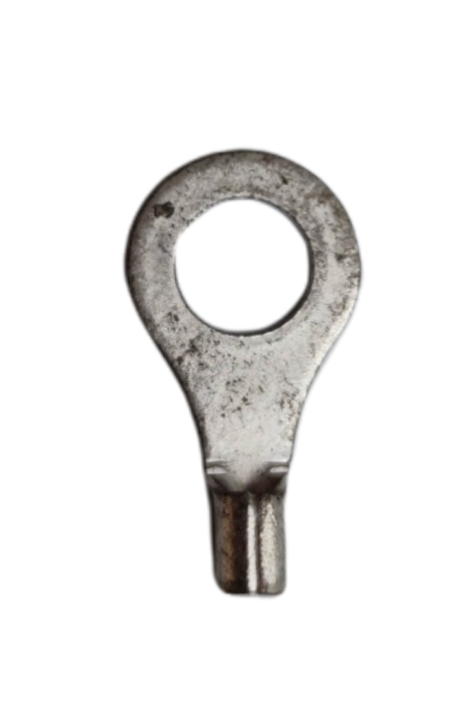 Non-insulated round terminal lugs made from durable metal for effective electrical connections