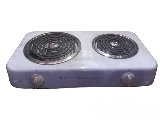 Northern Hill Electric Stove 2 Coil 110V portable cooktop with two burners and control knobs