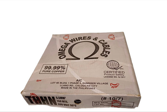 Omega 10 AWG electrical wire roll THHN Stranded with 99.99% pure copper for reliable electrical connections