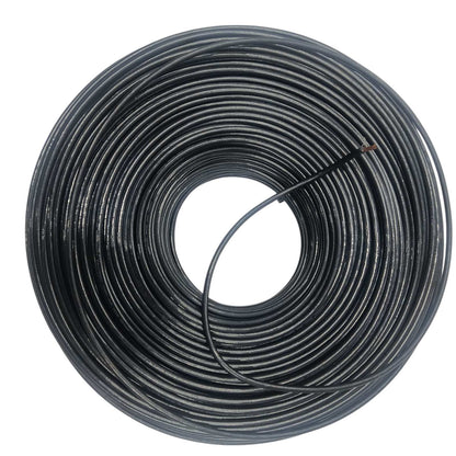Omega coil of black THWN AWG 8 Black Stranded electrical wire for wiring and connections