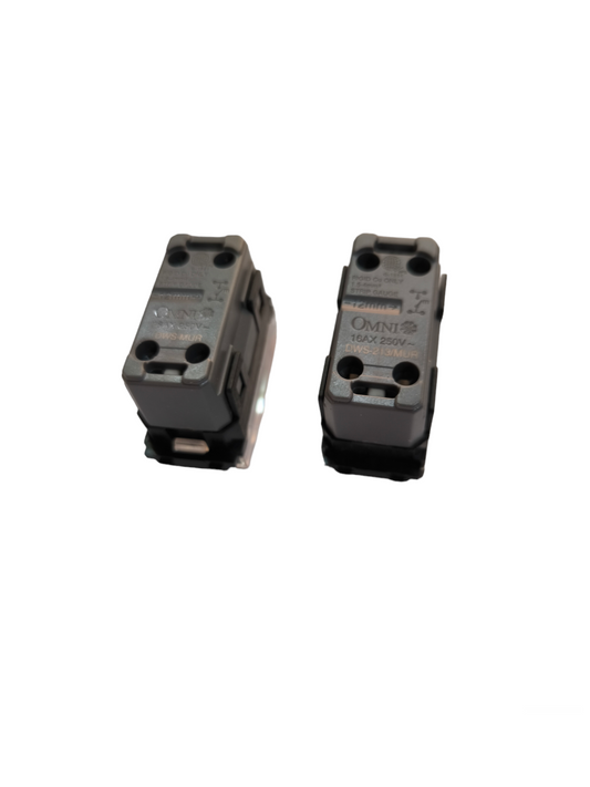 Omni 1-way switch 16A black electrical switch components for power points and plugs
