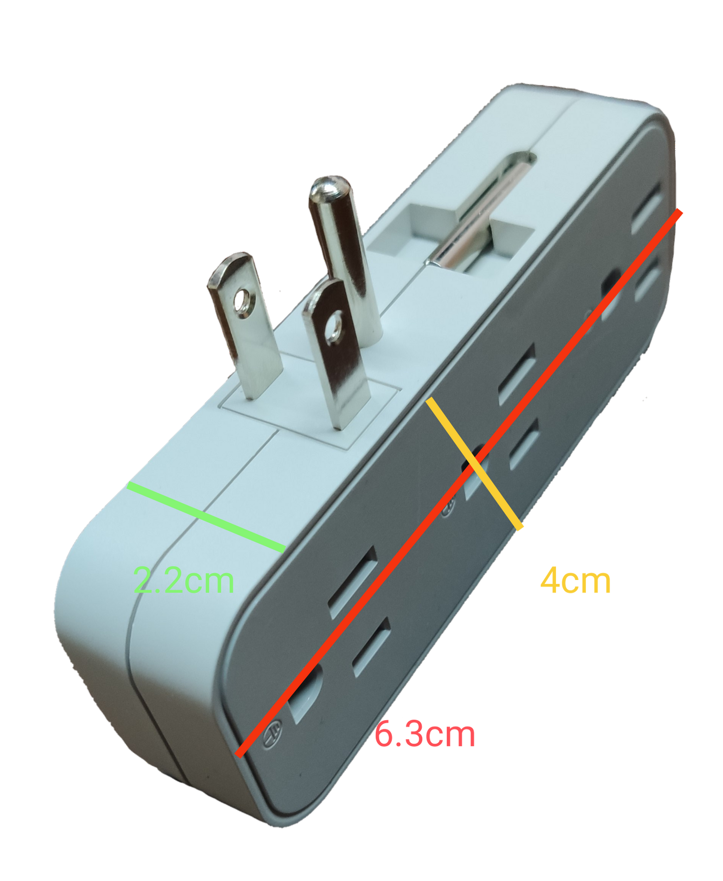 Omni 10A 250V multi socket adapter in white with three outlets and compact design for versatile use