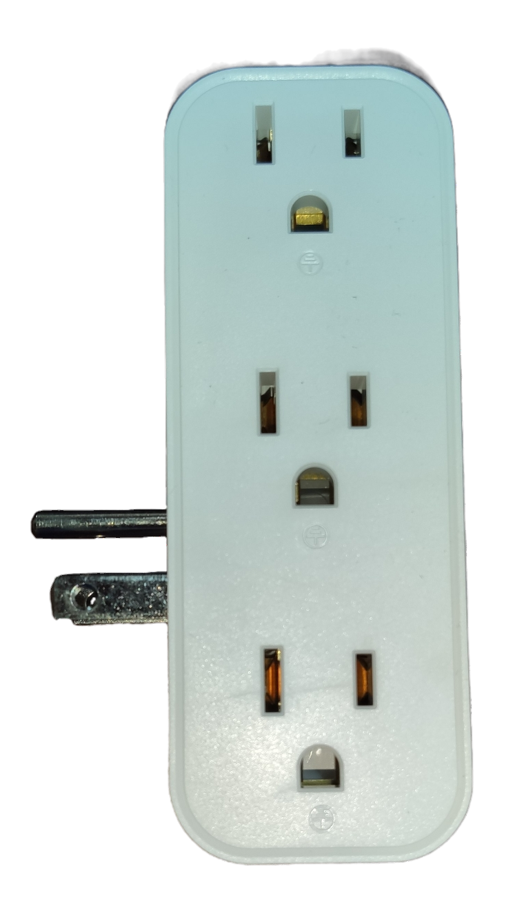 Omni 10A 250V multi socket adapter with three outlets for versatile power connections