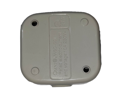 Omni 10A 250V single surface outlet in a compact design for efficient electrical connections