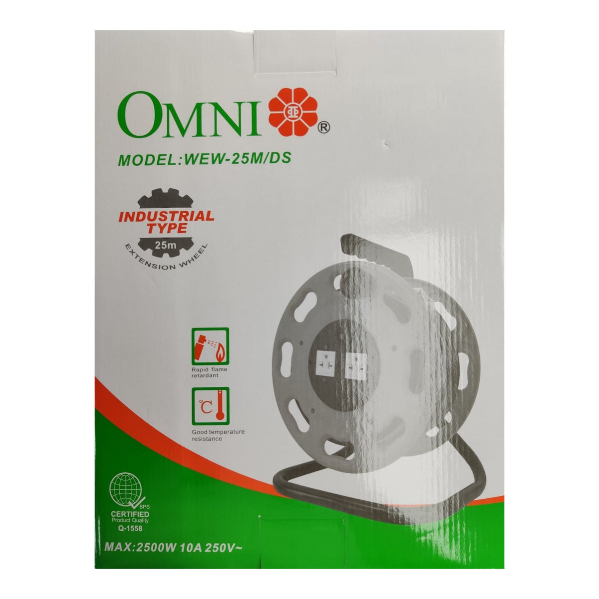 Omni Extension Cord Wheel 25 Meters 2500W 10A 220V WEW-25M/DS