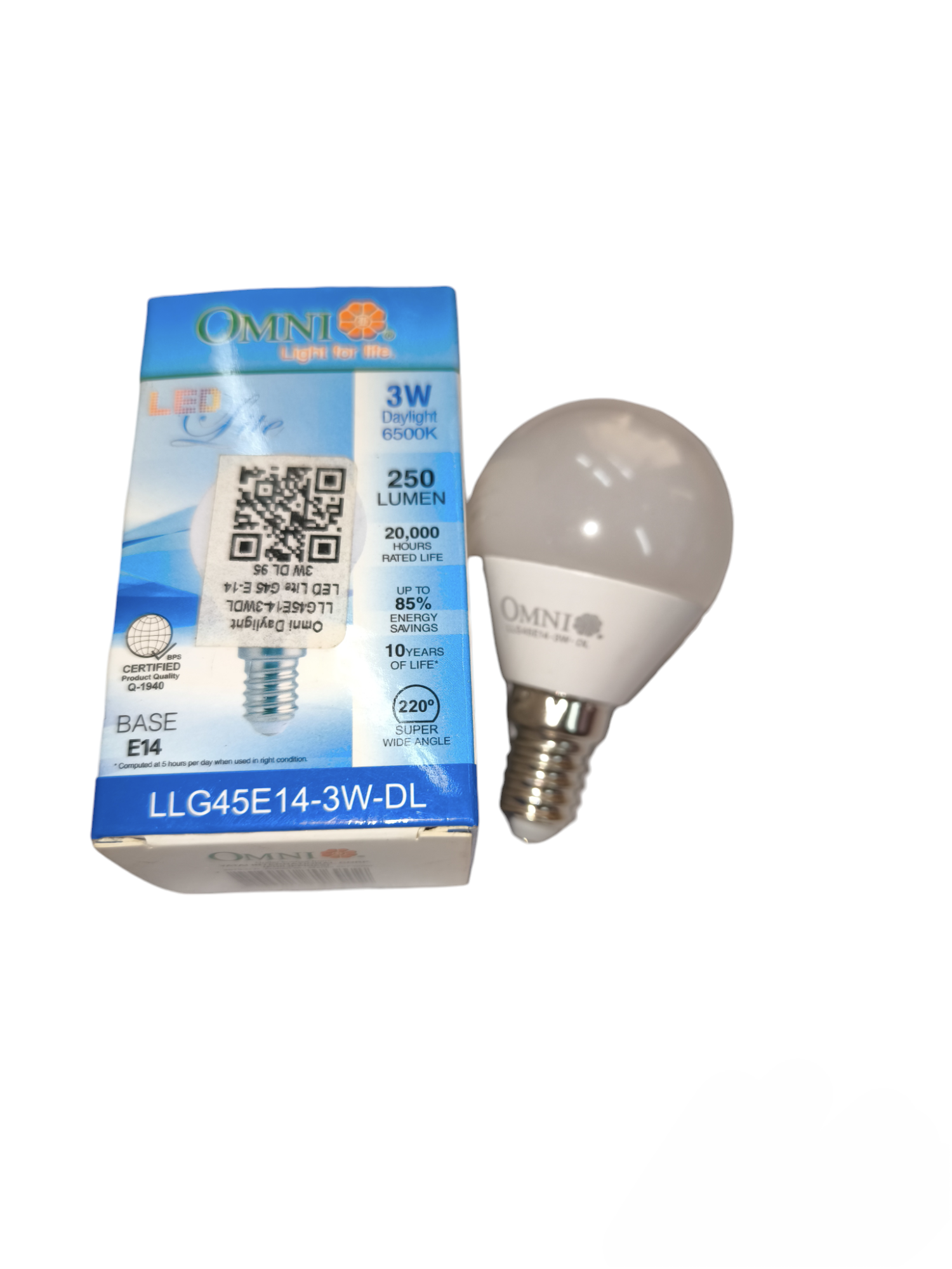 Omni 3W LED Bulb E14 Base 250 Lumen with long lifespan and energy efficiency