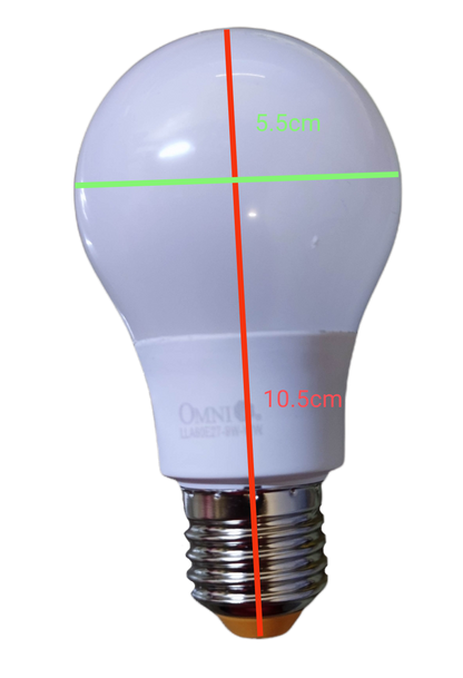 Omni A60 daylight 6500K LED bulb with a smooth finish and standard base for bright illumination