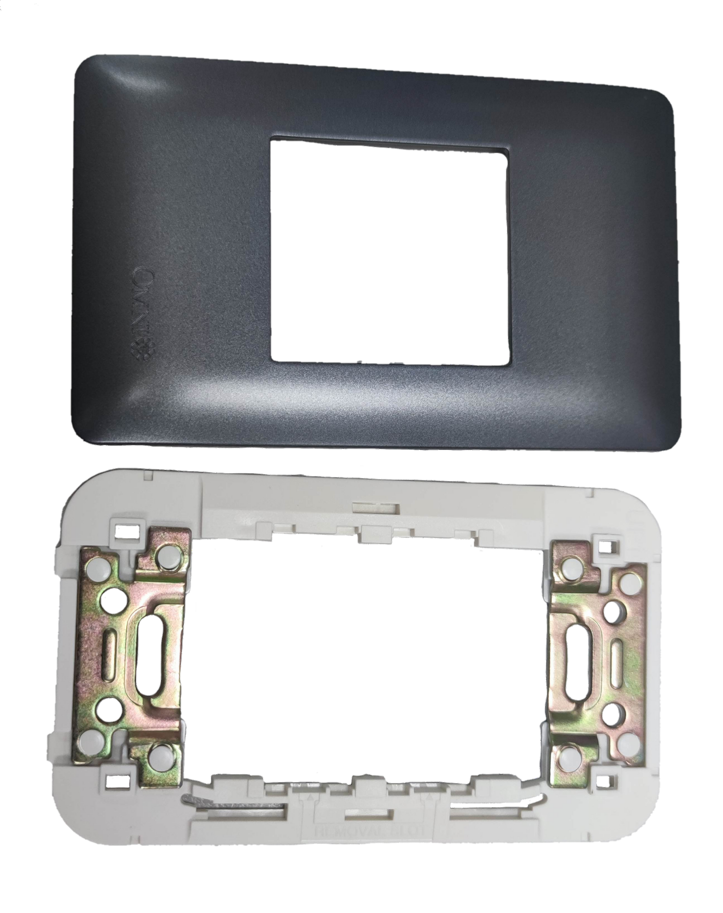 Omni Center Device Plate Graphite for Standard Power Point Installation and Setup