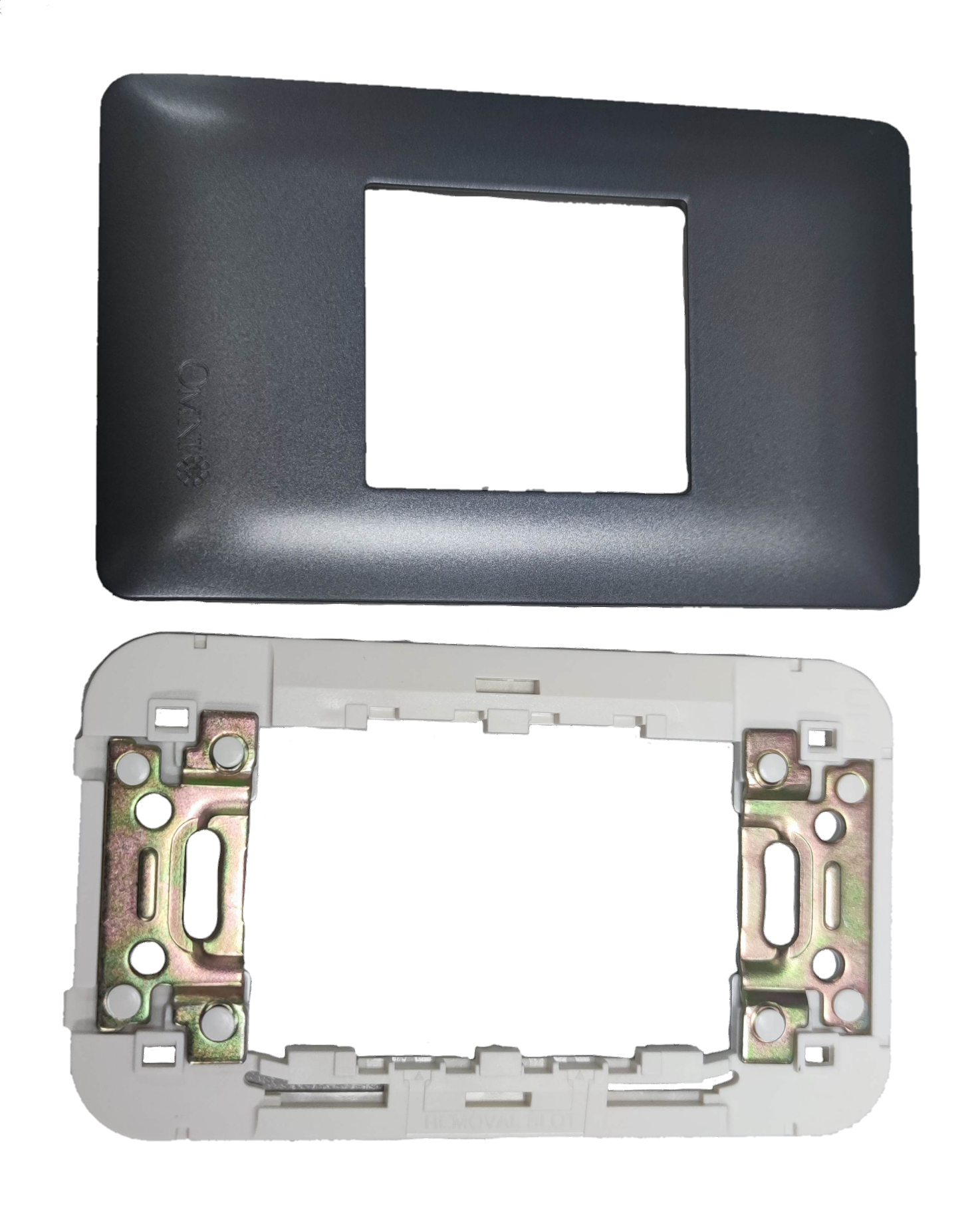 Omni Center Device Plate Graphite for Standard Power Point Installation and Setup