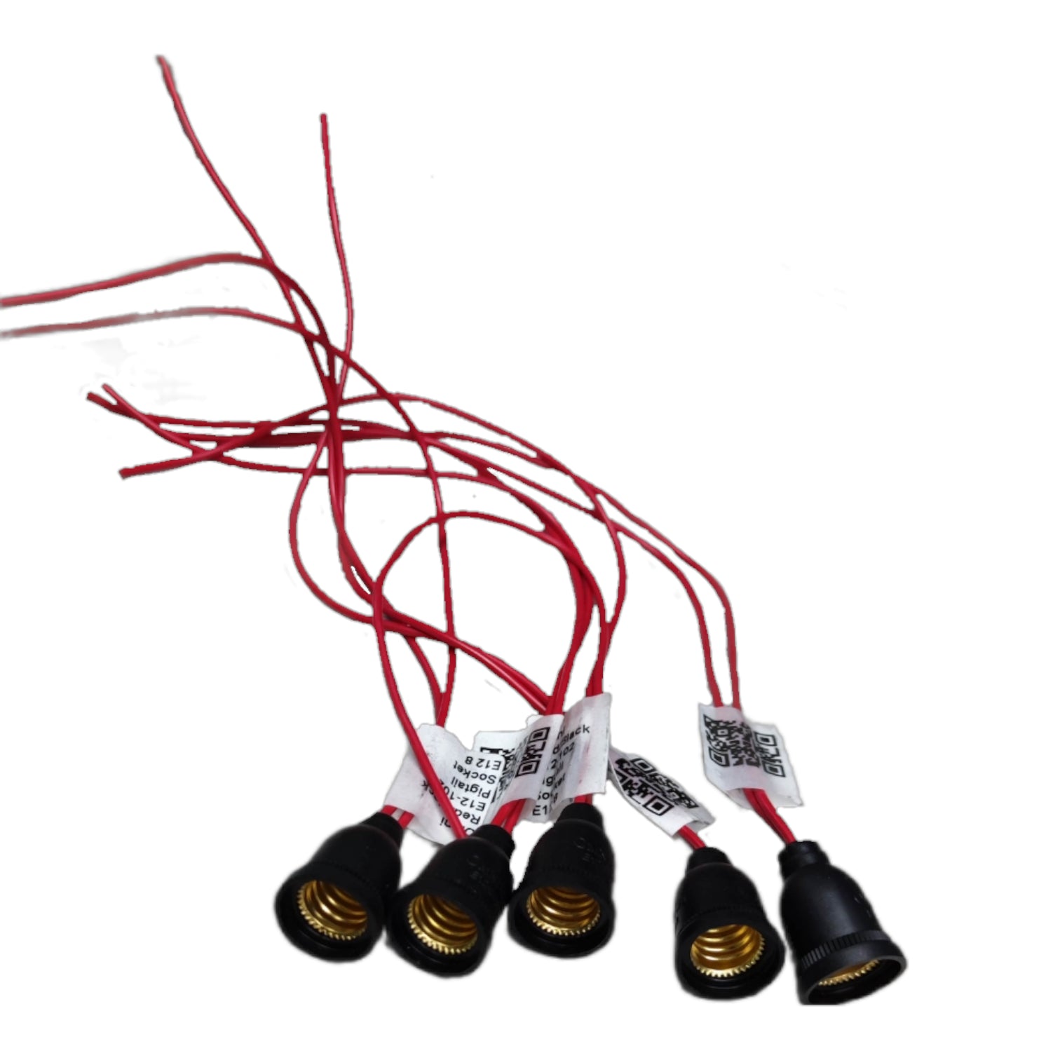 Omni E12-102 rubber socket set with four durable light sockets and adjustable lengths for easy installation