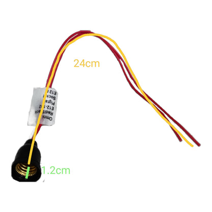 Omni E12-102 rubber socket with 24cm wires for lighting installations and accessories