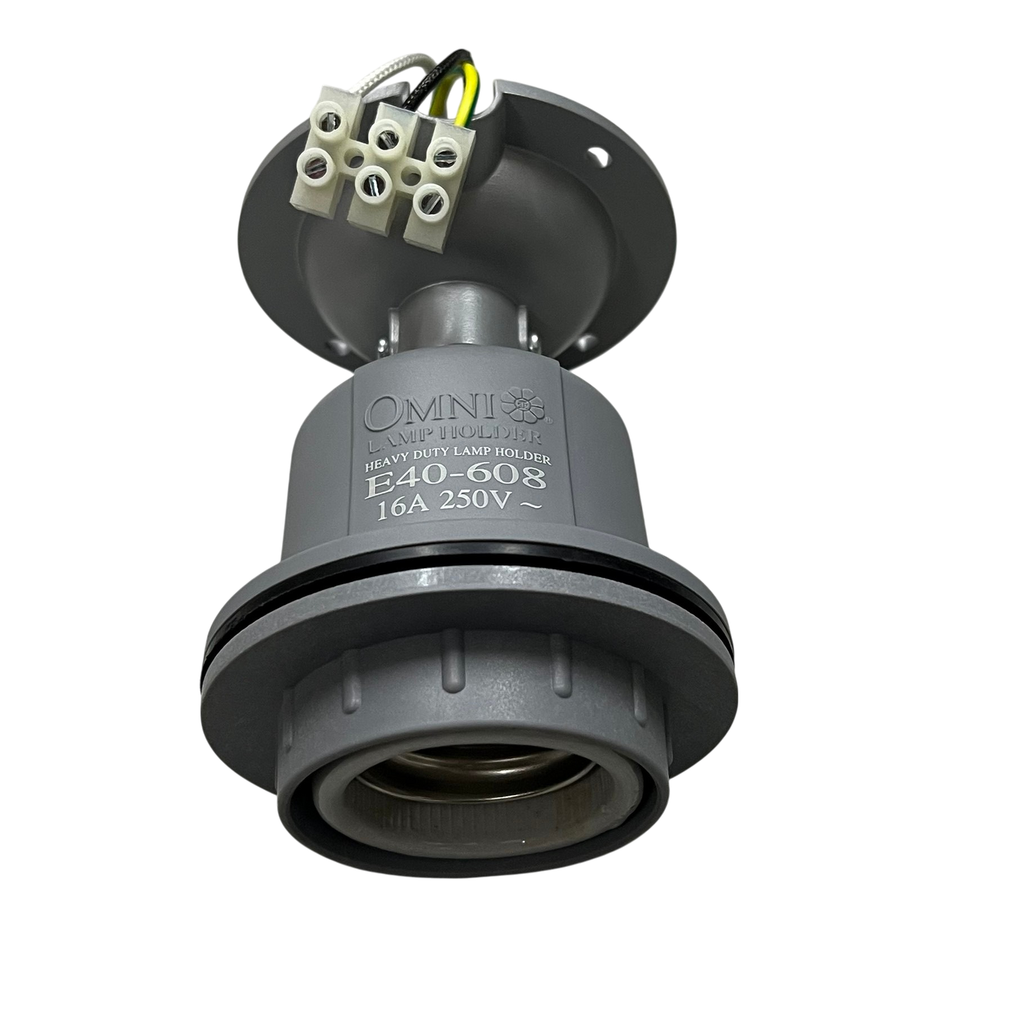 Omni E40-608 lamp holder 16A 250V designed for heavy-duty lighting installations
