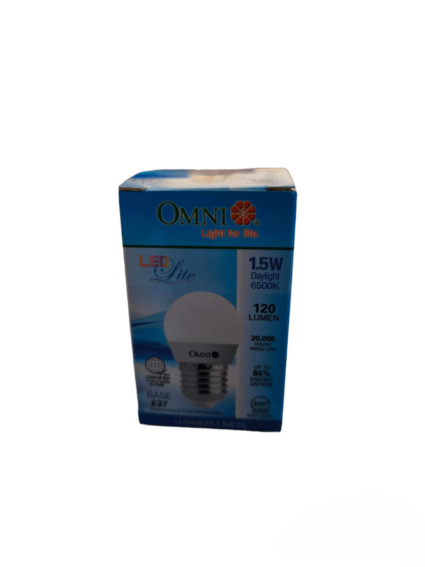 Omni 1.5W energy saving LED bulb 220V in daylight 6500K with 120 lumens brightness