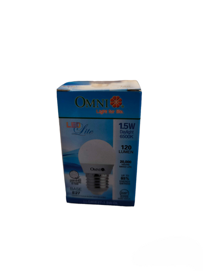 Omni 1.5W energy saving LED bulb 220V in daylight 6500K with 120 lumens brightness