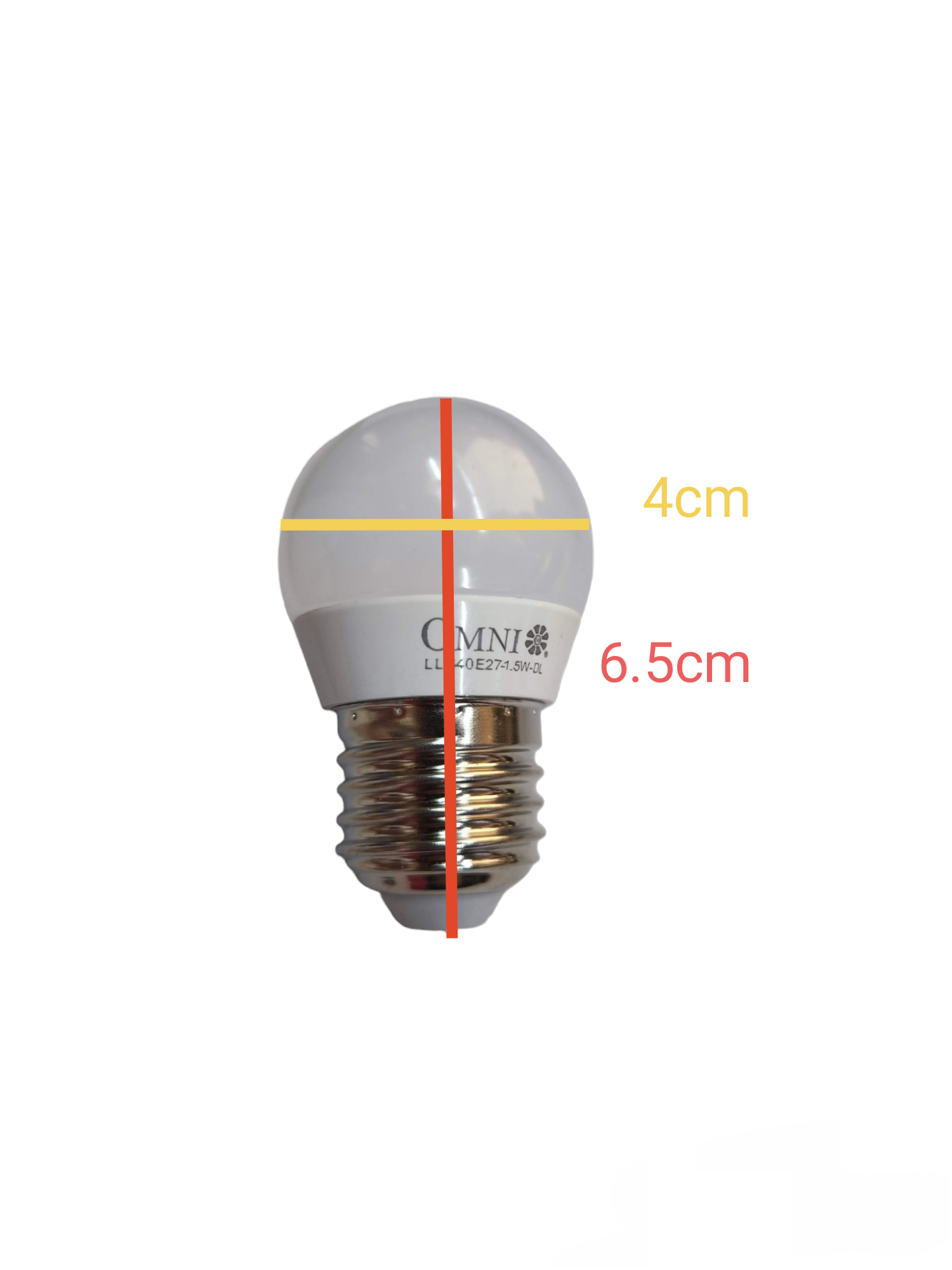 Omni energy saving LED bulb 220V with 4cm height and 6.5cm width for efficient lighting