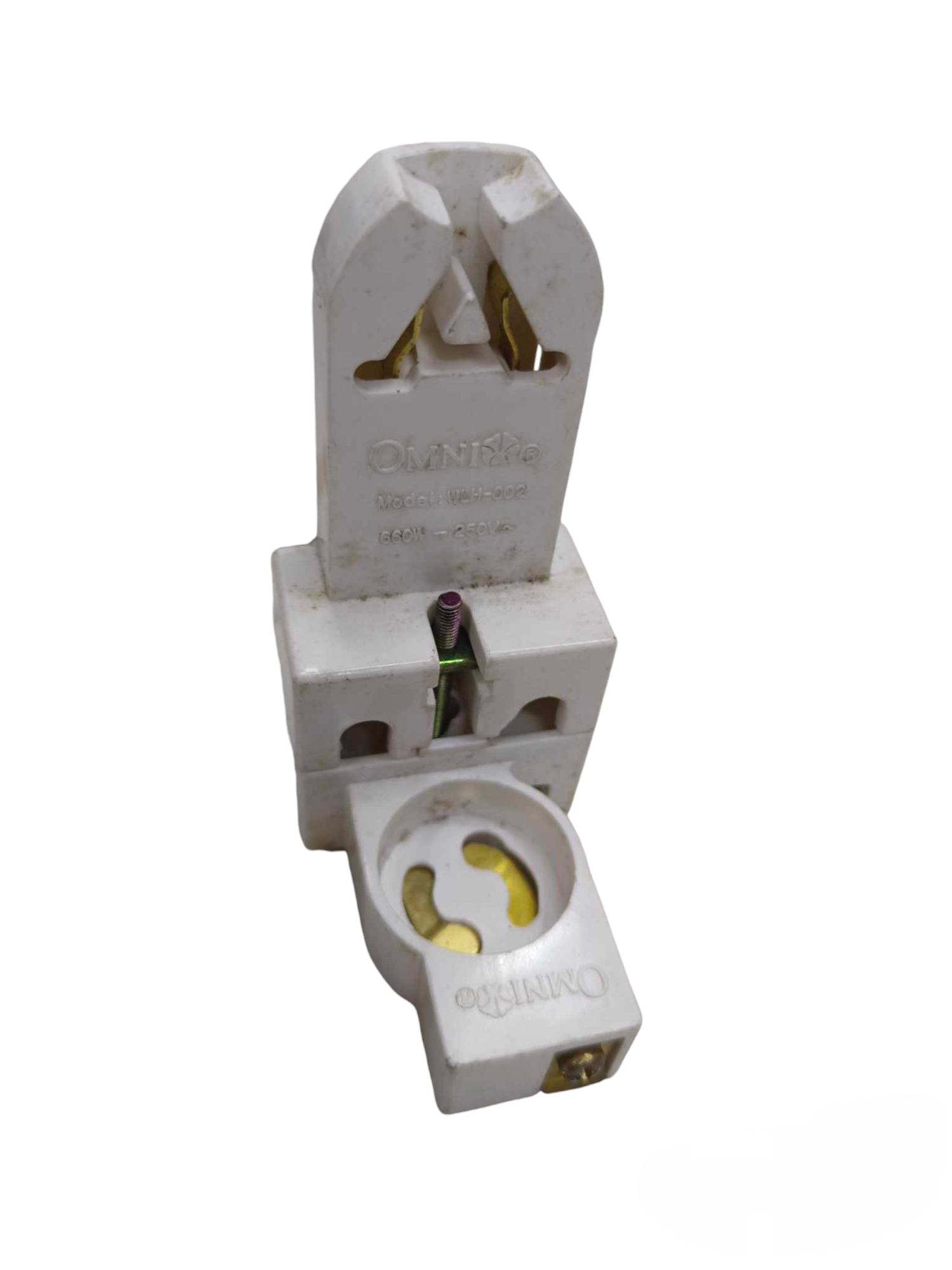 Omni Fluorescent Holder with Starter Holder white lighting accessory for fluorescent tube installation