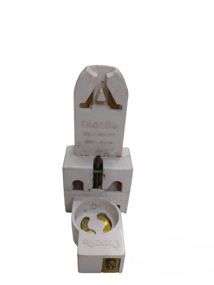 Omni Fluorescent Holder with Starter Holder in white for lighting installation and accessories