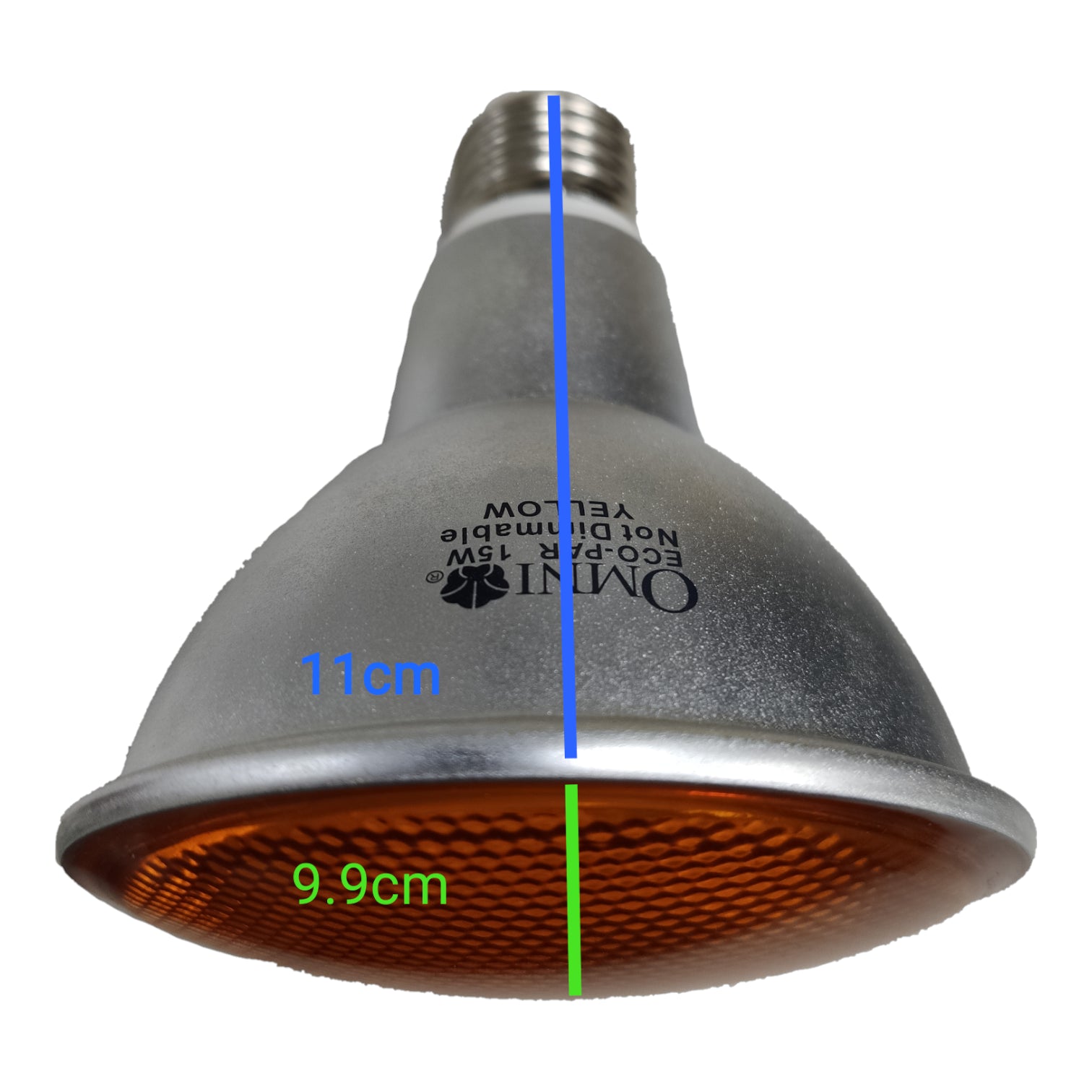 Omni Par 30 15W Yellow CFL E27 220V Light Bulb with Reflective Base and Compact Design