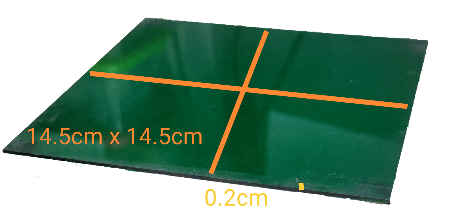 Optical Filter Green 14.5cm x 14.5cm square glass sheet for seasonal and decorative use
