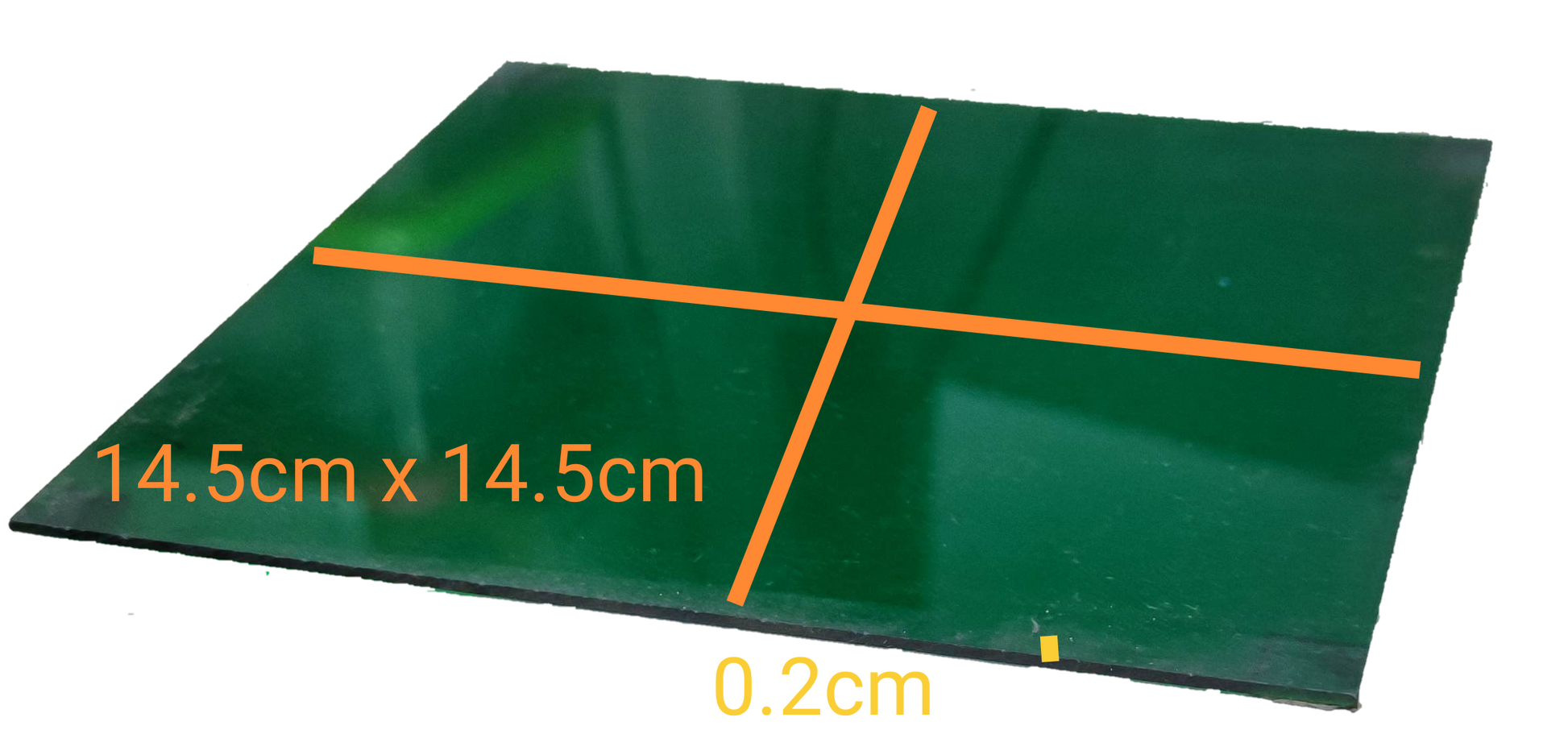 Optical Filter Green 14.5cm x 14.5cm square glass sheet for seasonal and decorative use